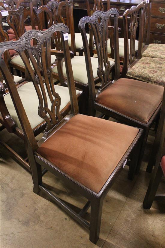 Pair of Chippendale style dining chairs(-)